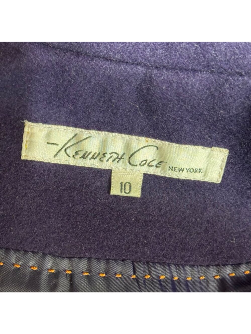 Kenneth Cole Women's Belted Trench OverCoat Wool Blend Purple  Size 10 - Picture 13 of 16